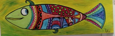 Painting titled "Maryline la sardine" by Claire Ferrari (klrferr), Original Artwork, Acrylic