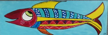 Картина под названием "Églantine la sardine" - Claire Ferrari (klrferr), Подлинное произведение искусства, Акрил