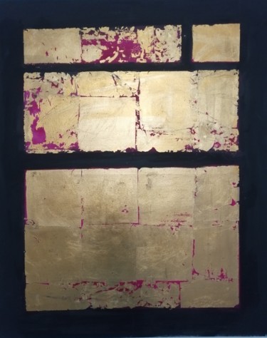 Pittura intitolato "Abstrait en or" da Claire Ferrari (klrferr), Opera d'arte originale, Acrilico