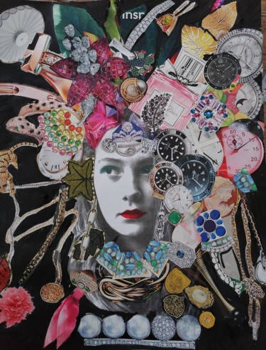Collages intitulée "Aggie collage" par Claire Ferrari (klrferr), Œuvre d'art originale, Collages