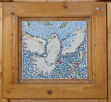 Skulptur mit dem Titel "La colombe" von Claire Ferrari (klrferr), Original-Kunstwerk, Mosaik
