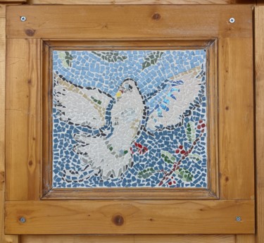 Sculpture titled "La colombe" by Claire Ferrari (klrferr), Original Artwork, Mosaic