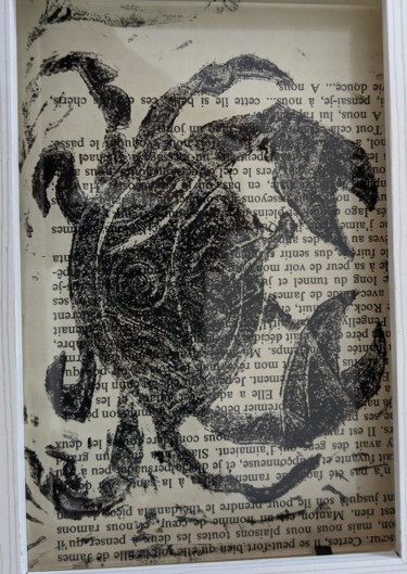 Incisioni, stampe intitolato "Crabe noir" da Claire Ferrari (klrferr), Opera d'arte originale, Incisioni su linoleum