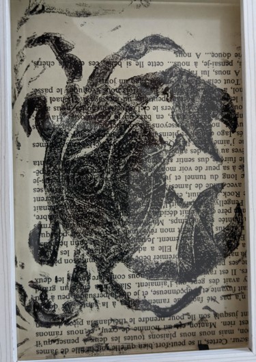 Printmaking titled "Crabe noir" by Claire Ferrari (klrferr), Original Artwork, Linocuts