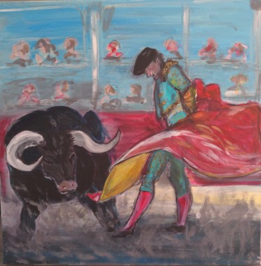 Painting titled "Corrida" by Claire Ferrari (klrferr), Original Artwork, Acrylic