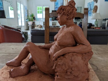 Sculptuur getiteld "Elise de St maur" door Claire Ferrari (klrferr), Origineel Kunstwerk, Klei