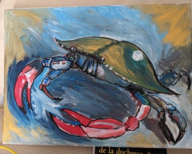 Painting titled "Crabe bleu de l éta…" by Claire Ferrari (klrferr), Original Artwork, Acrylic