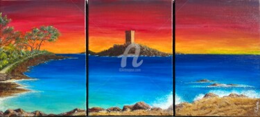 Painting titled "Île d’Or" by K’Lyne, Original Artwork, Acrylic