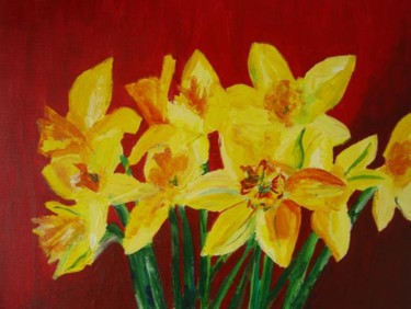 Painting titled "Daffodil Still Life" by Kristen Ettensohn, Original Artwork