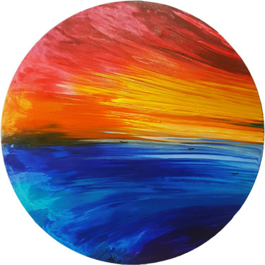 Schilderij getiteld "sunset2" door Alexandra Knabengof, Origineel Kunstwerk, Acryl