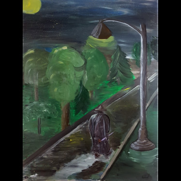 Картина под названием "Пешая прогулка" - Alexandra Knabengof, Подлинное произведение искусства, Акрил Установлен на Деревянн…