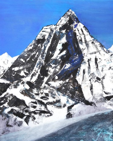 Картина под названием "Monte Cervino - All…" - Gerhard Knolmayer, Подлинное произведение искусства, Масло