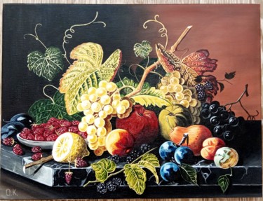 Painting titled "Фрукты" by Oksana Kocherzhat, Original Artwork, Oil