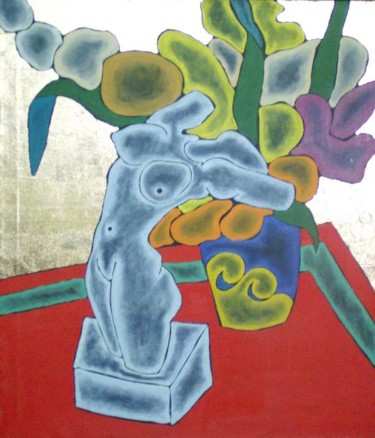 Картина под названием "Натюрморт с гипсовы…" - Игорь Кочнов, Подлинное произведение искусства, Масло