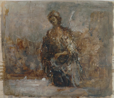 Malerei mit dem Titel "Girl" von Andrei Kokarev, Original-Kunstwerk, Aquarell