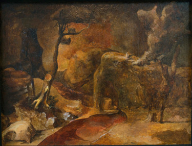 Pittura intitolato "Romantic landscape" da Andrei Kokarev, Opera d'arte originale, Olio Montato su Cartone