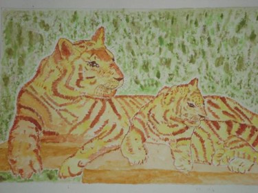 Painting titled "TIGER" by Kodandaram C N, Original Artwork