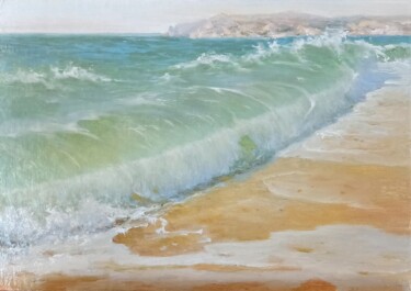Картина под названием "Этюд, волна..." - Denis Konotop, Подлинное произведение искусства, Масло