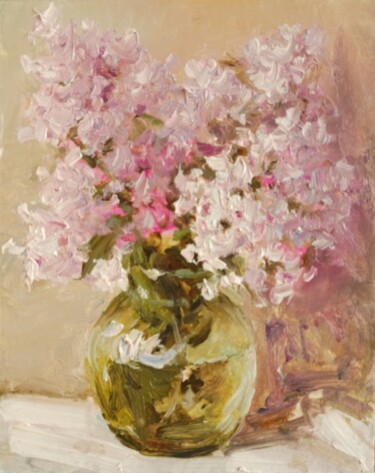 Painting titled "Цветы в стеклянной…" by Denis Konotop, Original Artwork, Oil