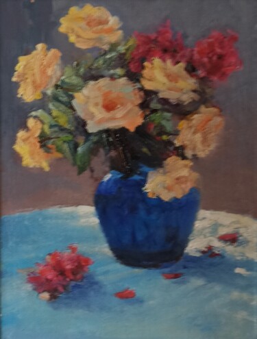 Painting titled "Цветы" by Denis Konotop, Original Artwork, Oil