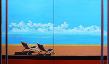 Painting titled "Serenity" by Koen De Weerdt, Original Artwork, Acrylic Mounted on Wood Stretcher frame