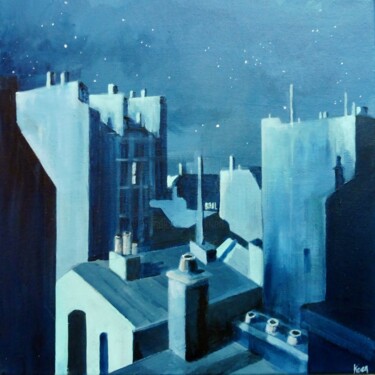 Peinture intitulée "Nocturne 3" par Koen De Weerdt, Œuvre d'art originale, Acrylique Monté sur Châssis en bois