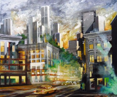 Картина под названием "New York 5" - Koen De Weerdt, Подлинное произведение искусства, Акрил Установлен на Деревянная рама д…