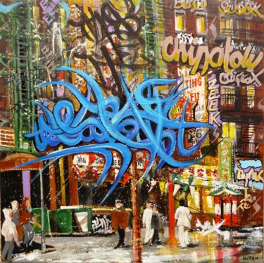 绘画 标题为“Chinatown” 由Koen De Weerdt, 原创艺术品, 丙烯 安装在木质担架架上