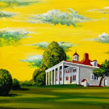 Painting titled "White House" by Koen De Weerdt, Original Artwork, Acrylic Mounted on Wood Stretcher frame