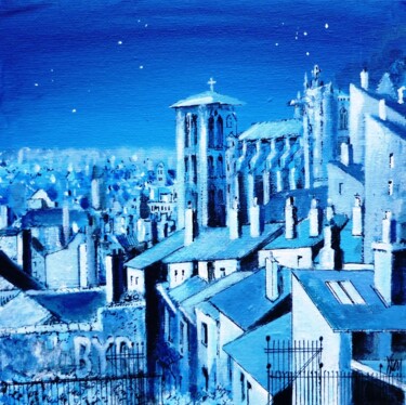 Pintura titulada "Lyon Cathédrale Sai…" por Koen De Weerdt, Obra de arte original, Acrílico