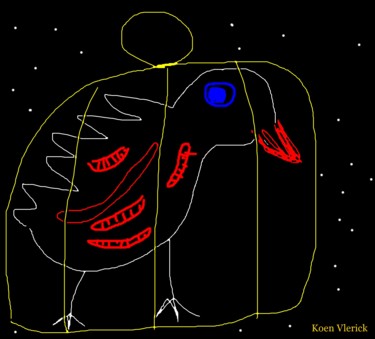 Arts numériques intitulée "BIRD IN THE NIGHT" par Koen Vlerick, Œuvre d'art originale