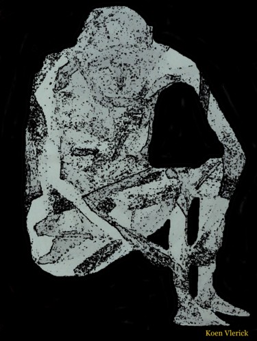 Digitale Kunst mit dem Titel "SITTING MAN" von Koen Vlerick, Original-Kunstwerk