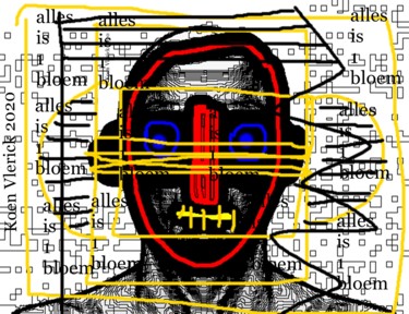 Arts numériques intitulée "ALLES IS 1 BLOEM" par Koen Vlerick, Œuvre d'art originale, Travail numérique 2D