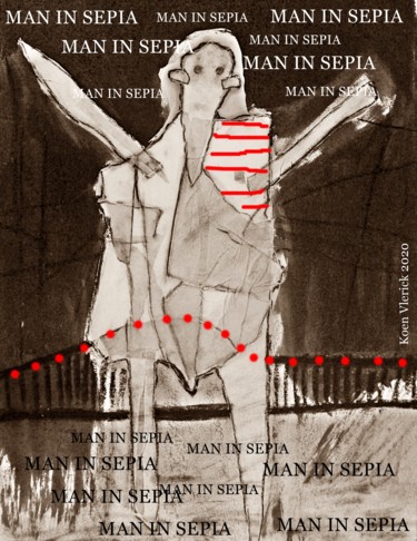 Digital Arts titled "MAN IN SEPIA 2020" by Koen Vlerick, Original Artwork, 2D Digital Work