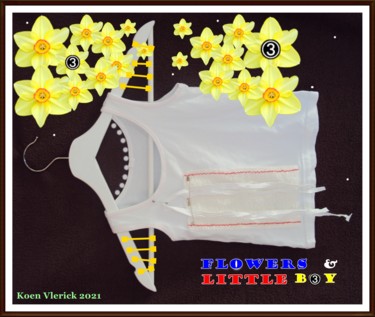 Digital Arts titled "FLOWERS & LITTLE BOY" by Koen Vlerick, Original Artwork, 2D Digital Work