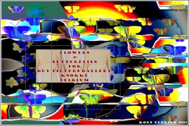 Digital Arts titled "FLOWERS & BUTTERFLI…" by Koen Vlerick, Original Artwork, 2D Digital Work