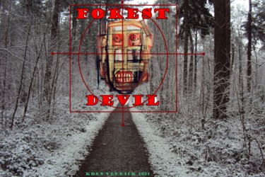 Arte digitale intitolato "FOREST DEVIL" da Koen Vlerick, Opera d'arte originale, Lavoro digitale 2D