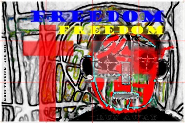 「FREEDOM FREEDOM」というタイトルのデジタルアーツ Koen Vlerickによって, オリジナルのアートワーク, 2Dデジタルワーク