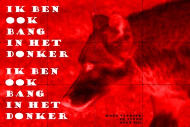 Arte digitale intitolato "IK BEN OOK BANG IN…" da Koen Vlerick, Opera d'arte originale, Lavoro digitale 2D