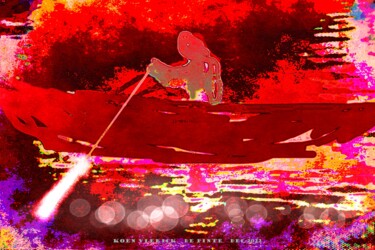 Arts numériques intitulée "MAN ON THE WATER" par Koen Vlerick, Œuvre d'art originale, Travail numérique 2D