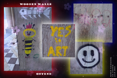 Digitale Kunst mit dem Titel "WOODEN WALLS OSTEND" von Koen Vlerick, Original-Kunstwerk, 2D digitale Arbeit