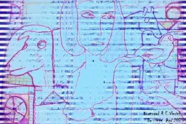 Arte digitale intitolato "EZELHOEKS BLAUW" da Koen Vlerick, Opera d'arte originale, Lavoro digitale 2D