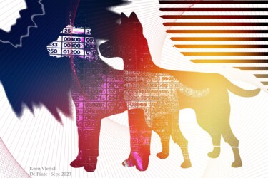 Digitale Kunst mit dem Titel "DOG IN DOG IS LOVE" von Koen Vlerick, Original-Kunstwerk, 2D digitale Arbeit