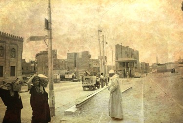 Photographie intitulée "Une rue au Caire" par Patrick Koenig, Œuvre d'art originale, Photographie argentique