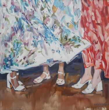 Painting titled "Girls" by Anastasija, Original Artwork, Oil