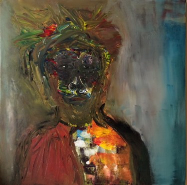 Painting titled "Ega" by Apollinaire Gbeteglo, Original Artwork