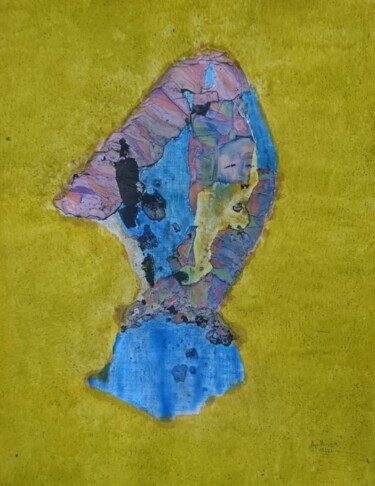 Paisible Peinture intitulée "Paisible" par Apollinaire Gbeteglo, Œuvre d'art originale, Pigments