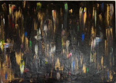 Pintura titulada "La Foule" por Koffin’S Bryan Houessou, Obra de arte original, Acrílico Montado en Otro panel rígido