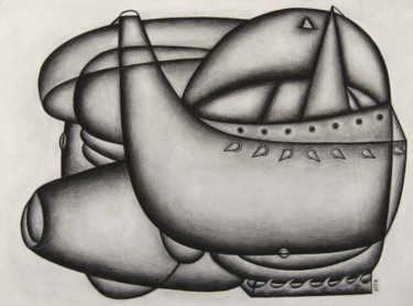 Drawing titled "Maiden Voyage" by Kerry O. Furlani, Original Artwork, Charcoal