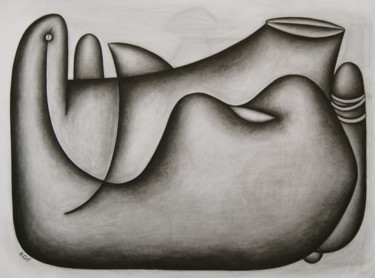 Desenho intitulada "Refuge" por Kerry O. Furlani, Obras de arte originais, Carvão